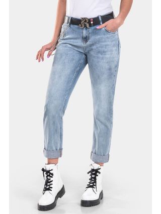Бойфренд дамски дънки 6443 INDIGO Fashion
