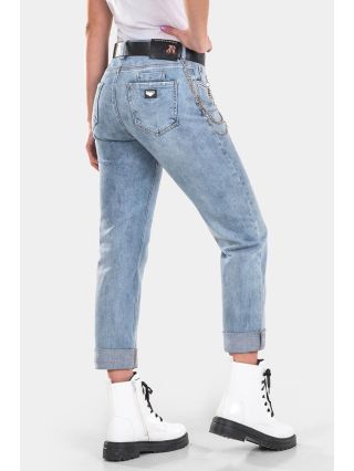 Бойфренд дамски дънки 6443 INDIGO Fashion B