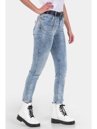 Слим фит дамски дънки 6445 INDIGO Fashion