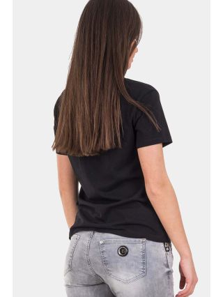 Черна дамска тениска 7118 INDIGO Fashion B