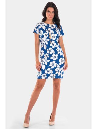 Рокля на цветя 3014-08 INDIGO Fashion