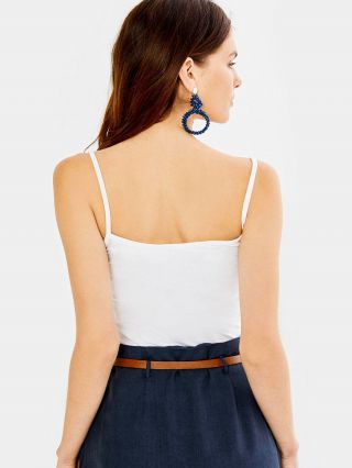 Бял дамски топ с тънки презрамки 601474 INDIGO Fashion  B