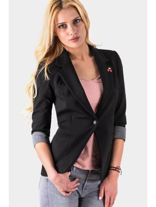 Дамско черно спортно сако 9597 INDIGO Fashion A