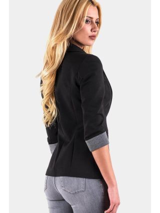 Дамско черно спортно сако 9597 INDIGO Fashion A B