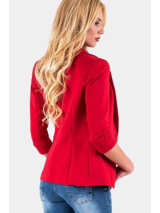 Дамско червено спортно-елегантно сако 9597 INDIGO Fashion A B