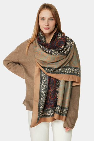 Дамски шал на цветя 11188-03 Indigo