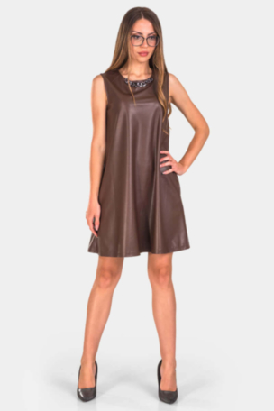 Кожена рокля 1002-21 Sadosa | INDIGO Fashion