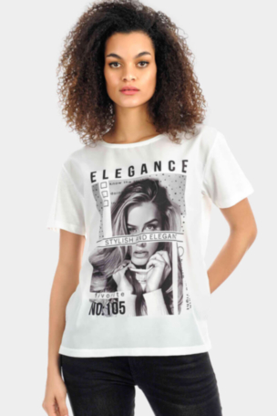 Бяла дамска блуза 7204 INDIGO Fashion