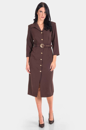 Елегантна рокля с колан 7191-21 DESIGNER