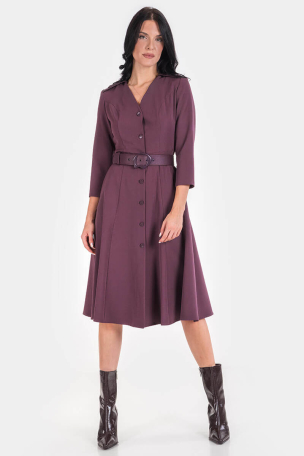 Елегантна рокля с колан 1473-48 ESITO