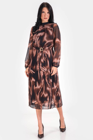 Елегантна рокля с колан 1568-21 ESITO