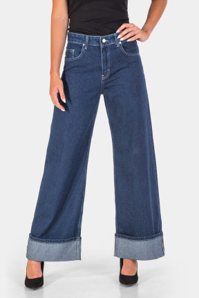 Клоширани дамски дънки 7647-79 Wide leg