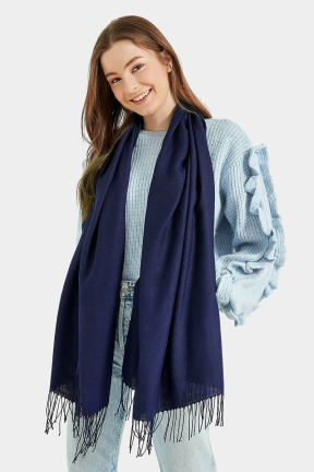 Едноцветен шал 12311-18 INDIGO Fashion A