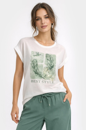 Дамска спортно-елегантна блуза с принт 346-05 JOGGY