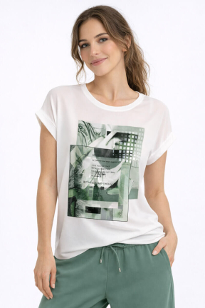 Дамска спортно-елегантна блуза с принт 351-05 JOGGY