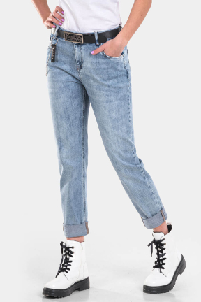 Бойфренд дамски дънки 6402-74 INDIGO Fashion