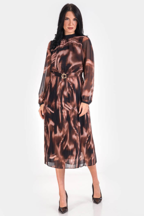 Елегантна рокля с колан 1568-21 ESITO