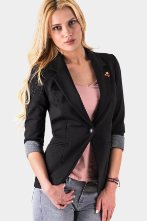 Дамско черно спортно сако 9597 INDIGO Fashion A