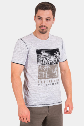 Мъжка тениска на райе 35570-09 INDIGO Fashion