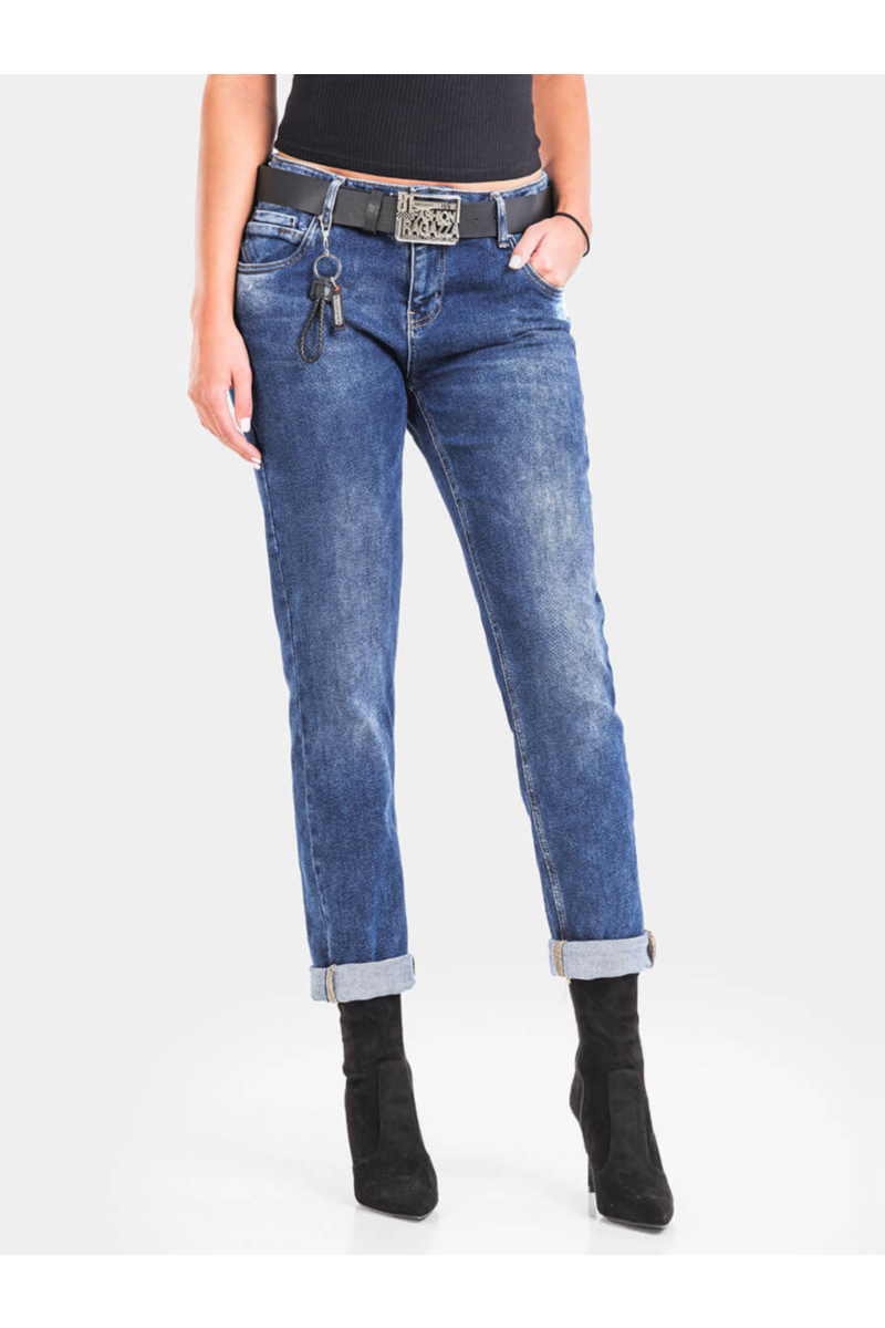Бойфренд дамски дънки 5835 INDIGO Fashion