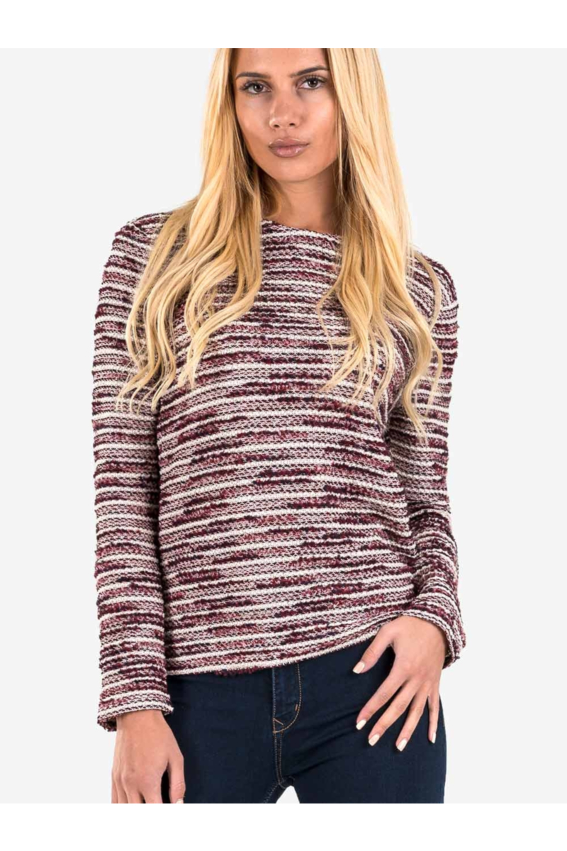 Дамска блуза с втъкана лъскава нишка - цвят бордо 601444 INDIGO Fashion