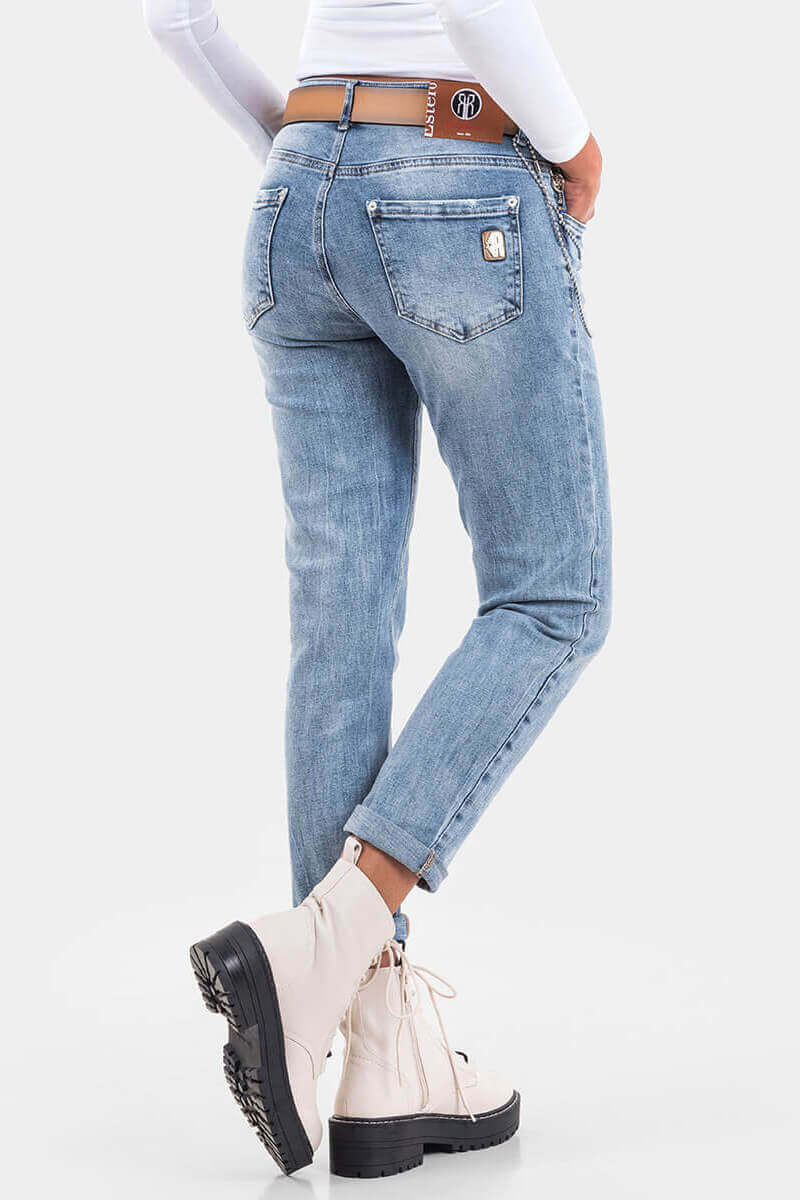 Бойфренд дамски дънки 6109 INDIGO Fashion B