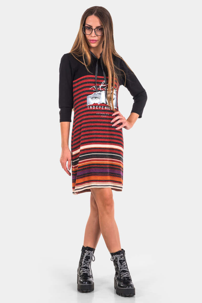 Рокля на райе 3279 Ultimod INDIGO Fashion