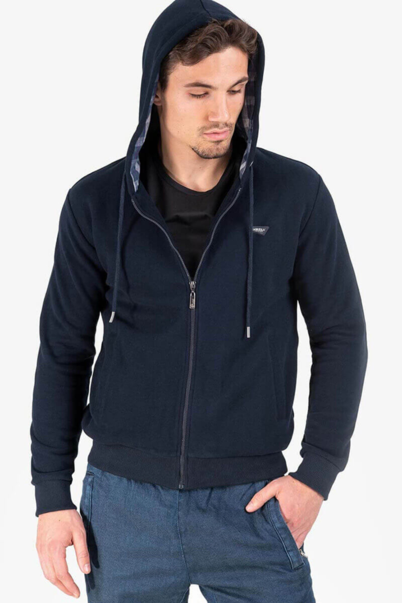 Мъжки суитчър с качулка 26310 INDIGO Fashion