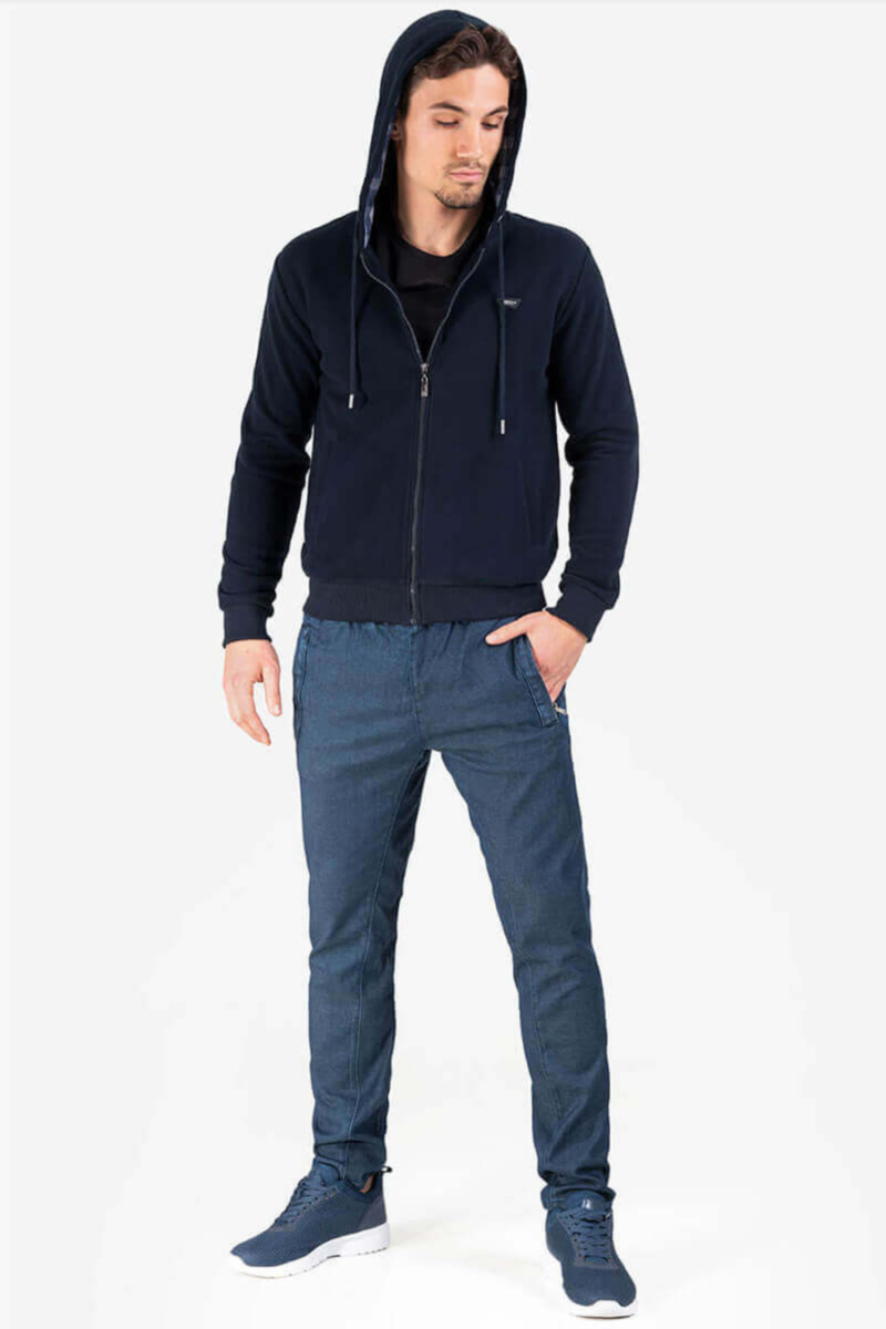 Мъжки суитчър с качулка 26310 INDIGO Fashion C