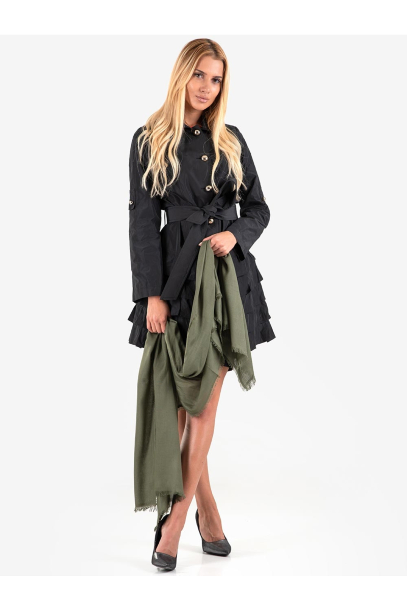 Дамски едноцветен шал в цвят каки 11408 INDIGO Fashion