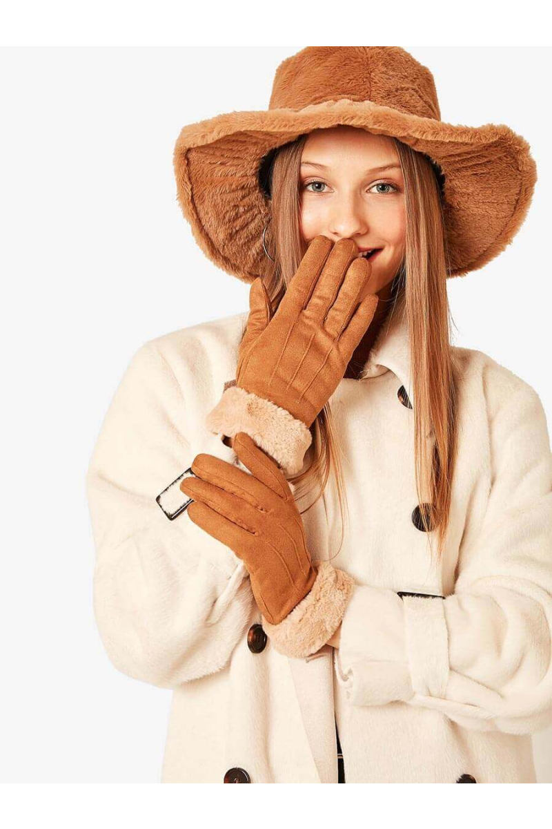 Бежови дамски ръкавици 12981 INDIGO Fahion