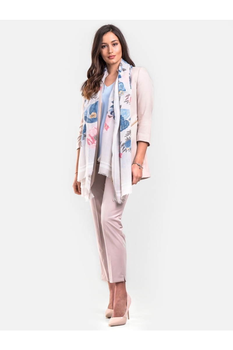 Светлосин елегантен дамски топ с v-образно деколте 2328 INDIGO Fashion