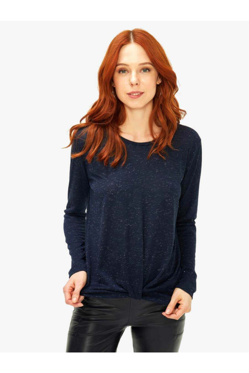 Дамска блуза с дълъг ръкав - тъмносиня 601631 INDIGO Fashion