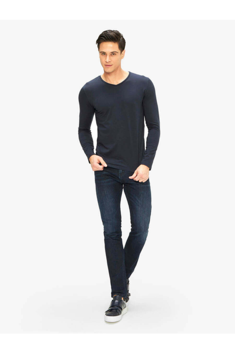 Мъжка блуза от трико - тъмносиня 501530 INDIGO Fashion