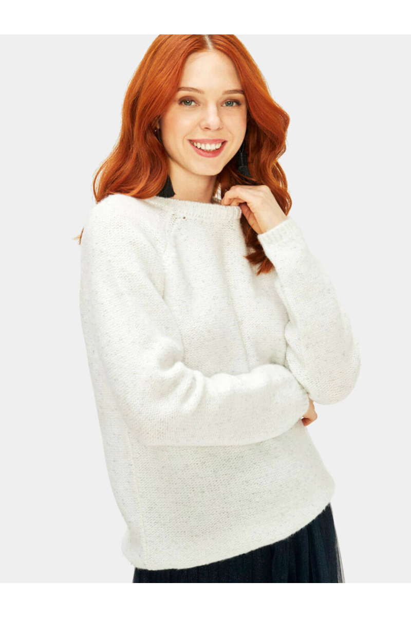 Бяло дамско плетиво 850584 INDIGO Fashion