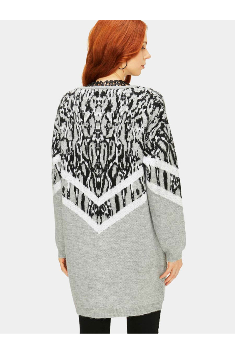 Сива дамска жилетка 850624 INDIGO Fashion