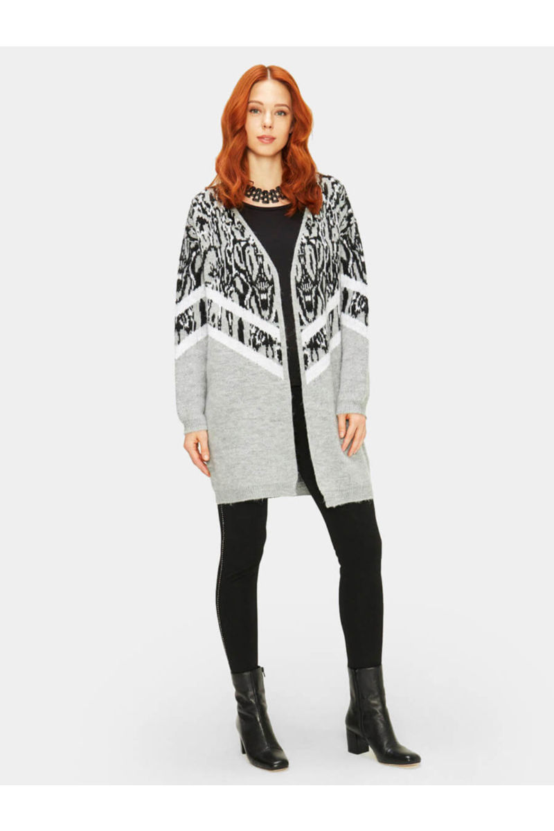 Сива дамска жилетка 850624 INDIGO Fashion