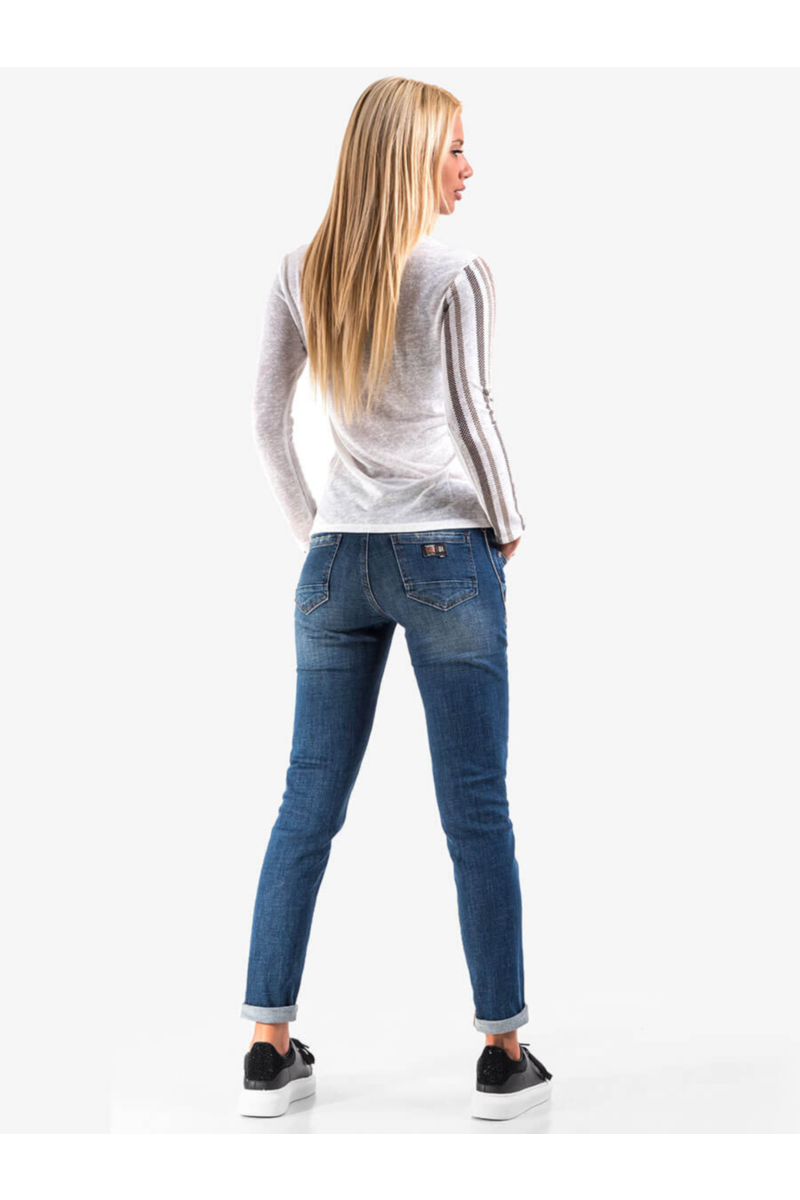  Дамска блуза на едро каре - екрю 601665 INDIGO Fashion