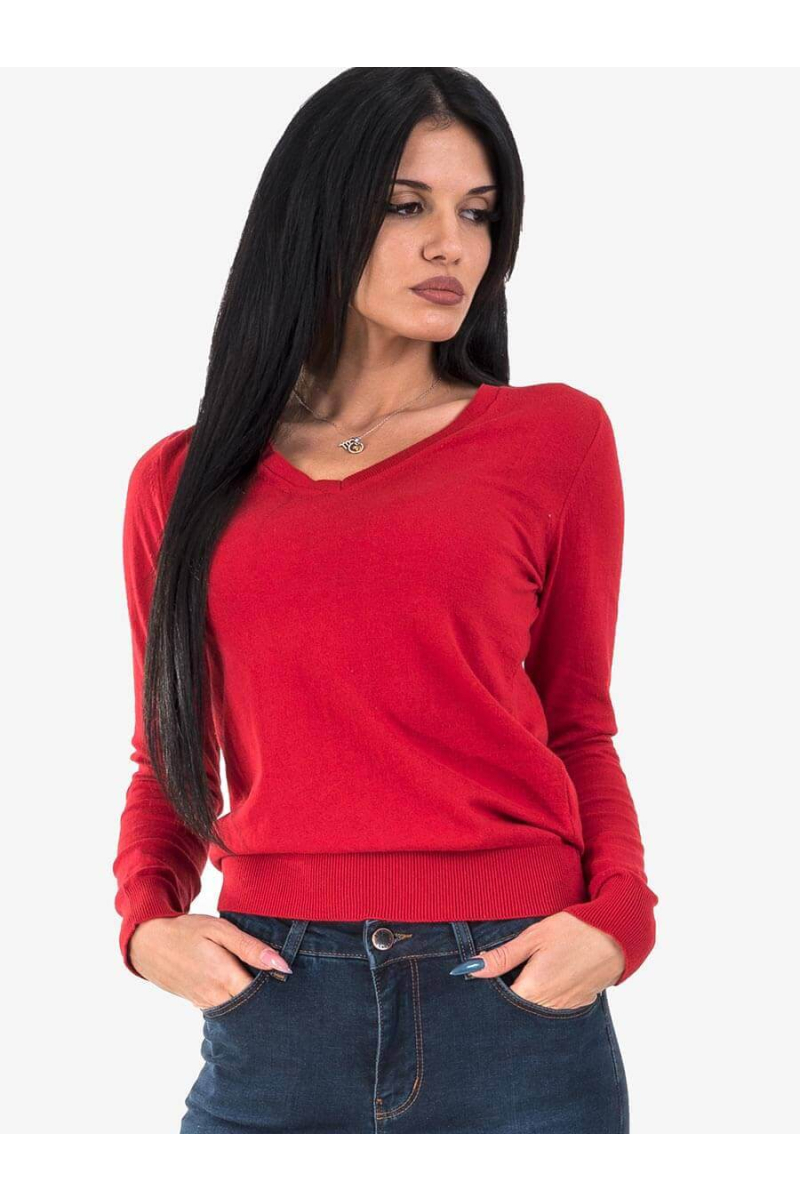 Червена дамска блуза POL03-19 INDIGO Fashion