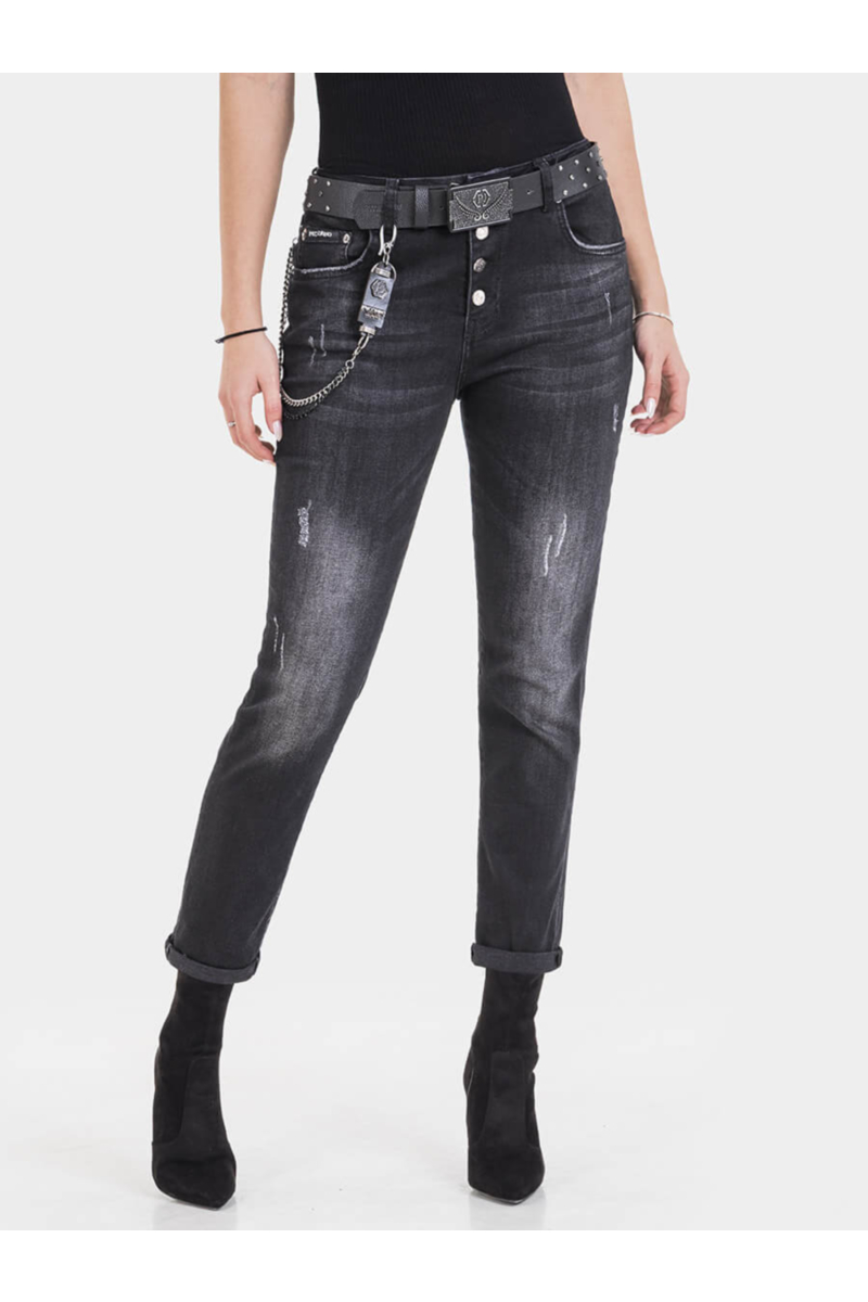 Бойфренд дамски дънки 50191 INDIGO Fashion
