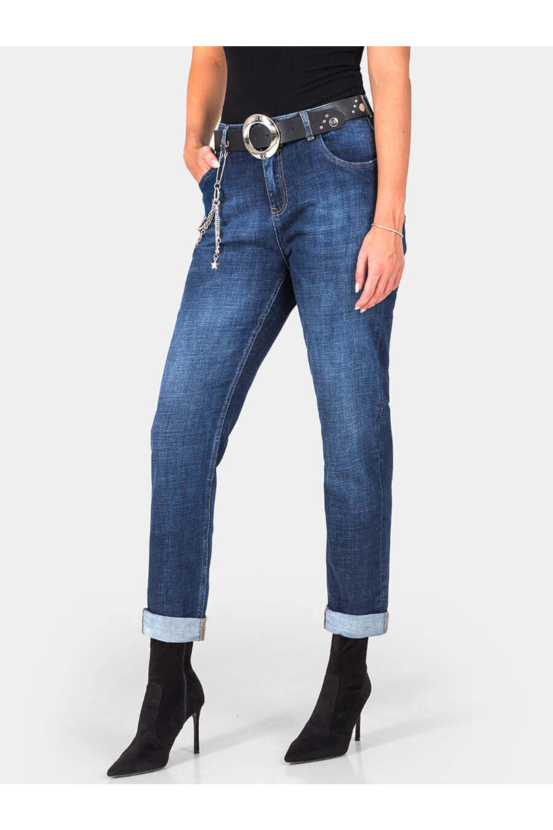 Бойфренд дамски дънки 6343 INDIGO Fashion