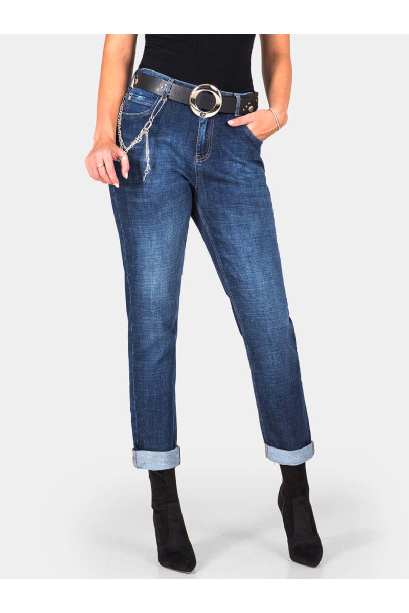 Бойфренд дамски дънки 6343 INDIGO Fashion