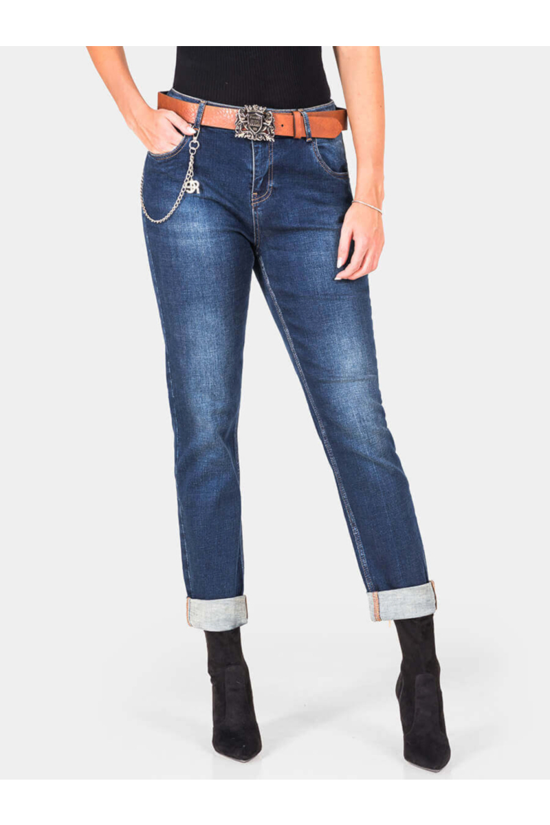 Бойфренд дамски дънки 6355 INDIGO Fashion 