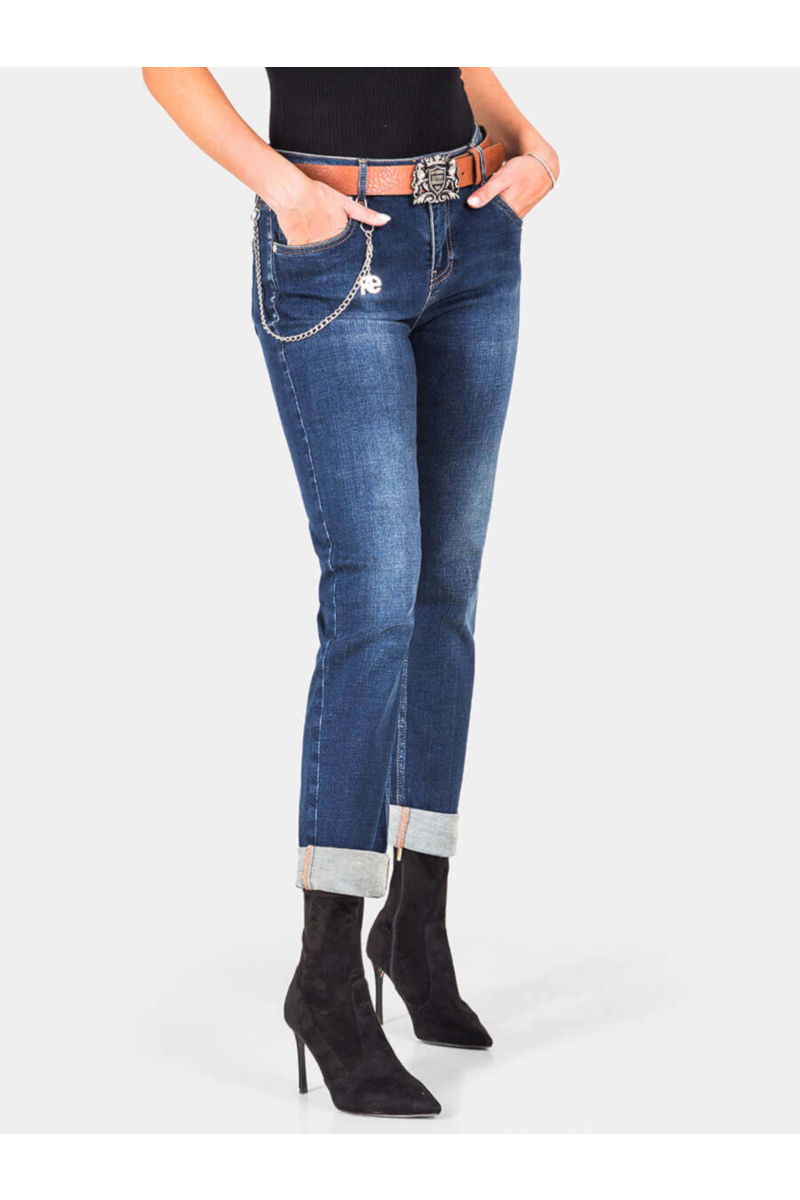 Бойфренд дамски дънки 6355 INDIGO Fashion 