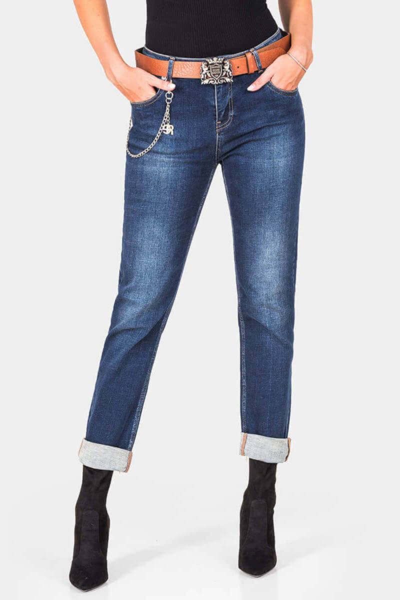 Бойфренд дамски дънки 6355 INDIGO Fashion