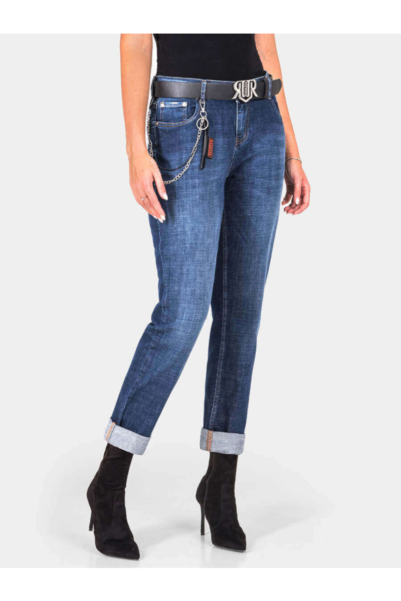 Бойфренд дамски дънки 6378-79 INDIGO Fashion
