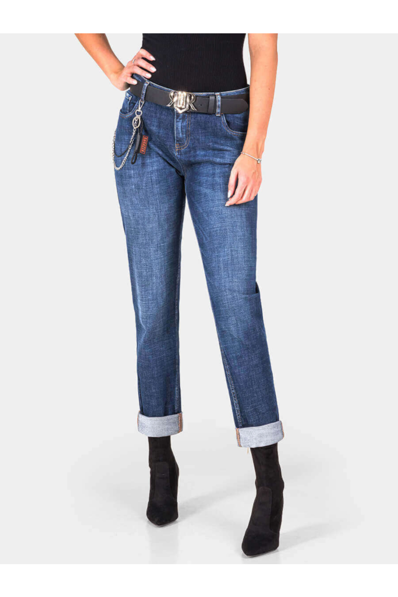 Бойфренд дамски дънки 6378-79 INDIGO Fashion