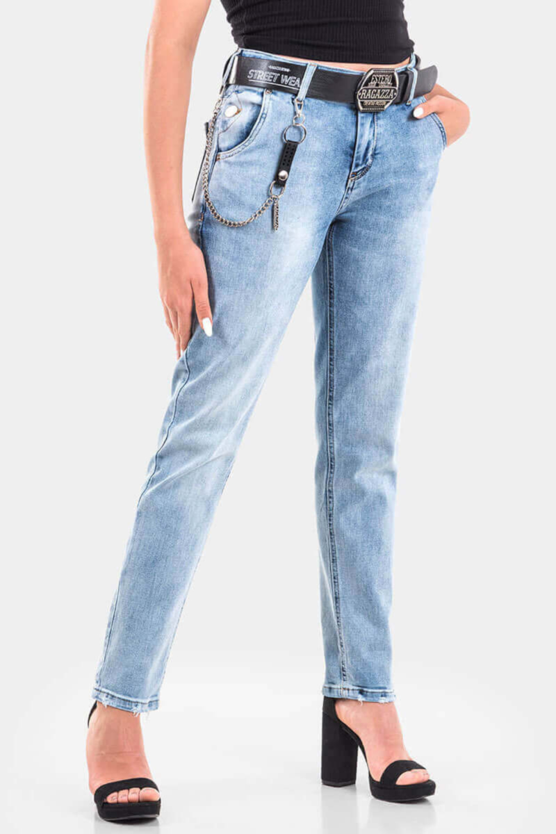 Бойфренд дамски дънки 6004 INDIGO Fashion