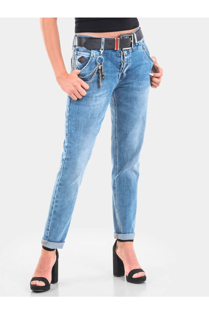Бойфренд дамски дънки 6011  INDIGO Fashion