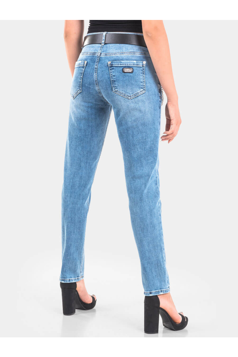 Бойфренд дамски дънки 6011  INDIGO Fashion